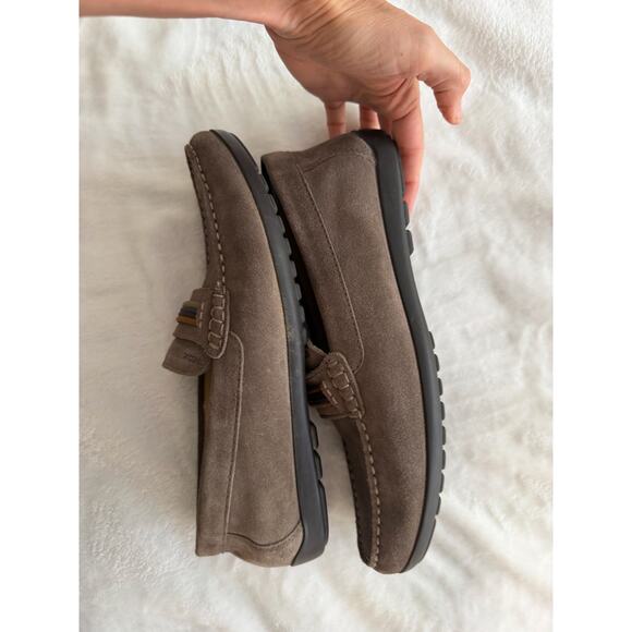 Geox Respira Shoes Men 9.5 Brown Suede Driving Loafers Casual Comfort
